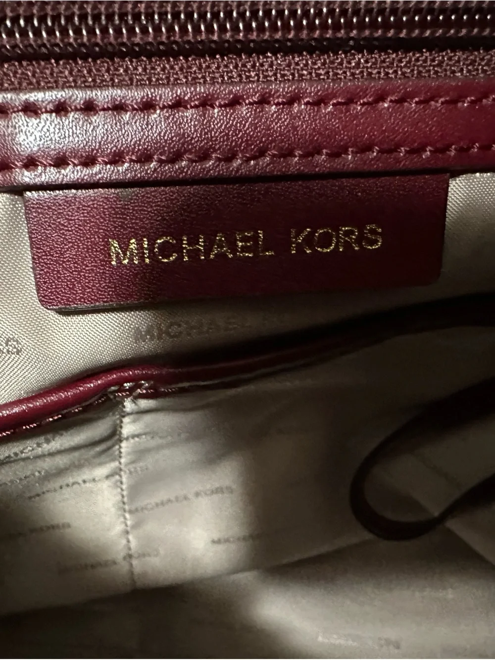 Michael Kors Wine Leather Shoulder Tote
